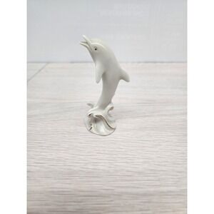 LENOX Dolphin Porcelain Ivory Bone China 24K Gold‎ Accent Miniature 3.75" Tall